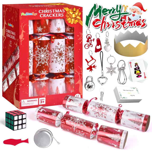 12 Pack Christmas Red & White Party Favors - PopFun