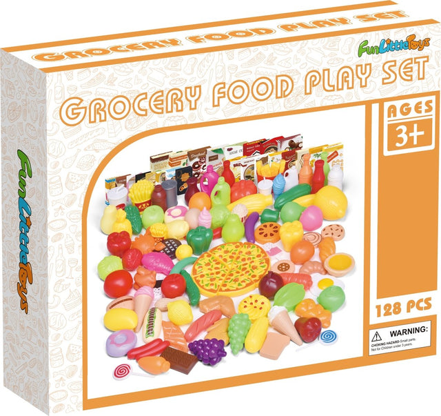 128 Pcs Kids Kitchen Play Food Set - PopFun