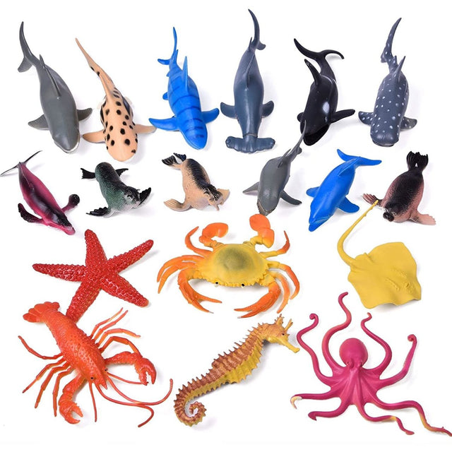 18 Pcs Sea Animals Bath Toys - PopFun