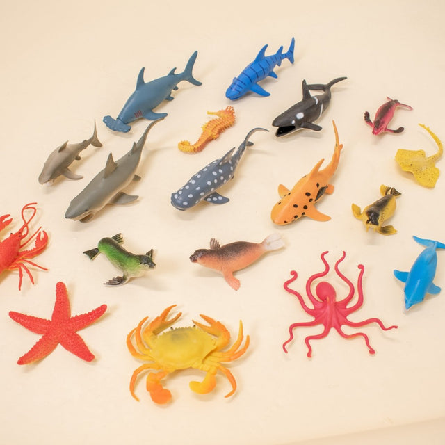 18 Pcs Sea Animals Bath Toys - PopFun