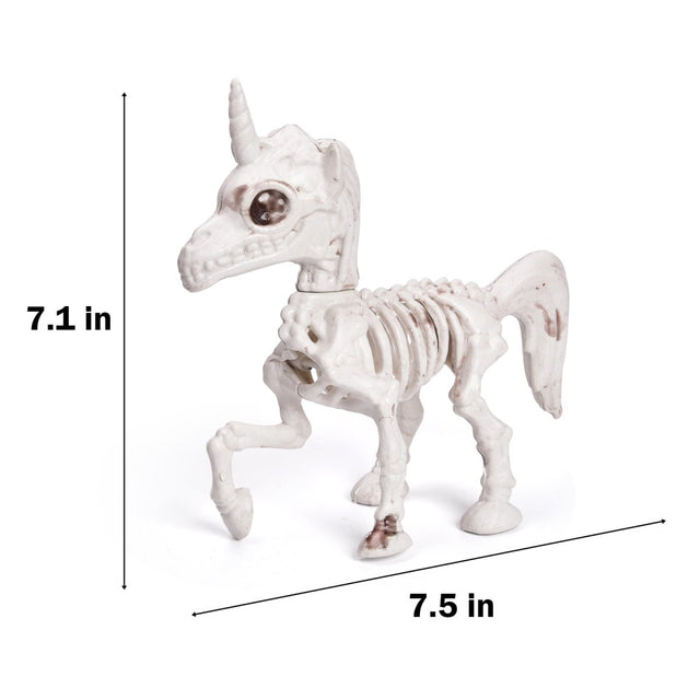 2 PCs Halloween Decor Unicorn Skeleton Figurines - PopFun