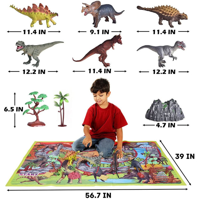 26 PCS Dinosaurs Toys with Large Activity Play Mat | PopFun