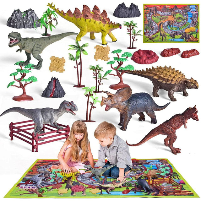 26 PCS Dinosaurs Toys with Large Activity Play Mat | PopFun