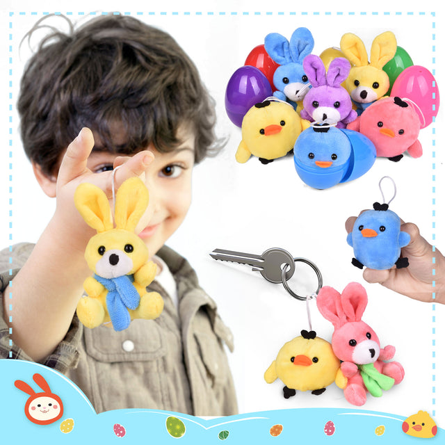 Easter Egg Prefilled With Bunny and Chick Plushies