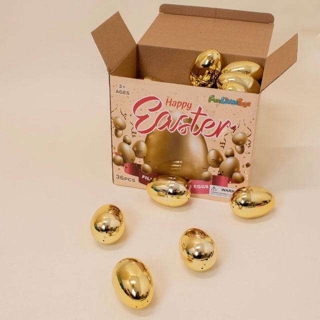 36 PCs Golden Fillable Easter Eggs | PopFun