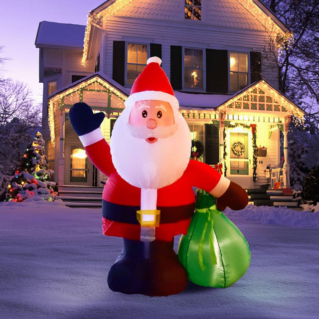 6' Ft Happy Santa Holiday Inflatable | PopFun