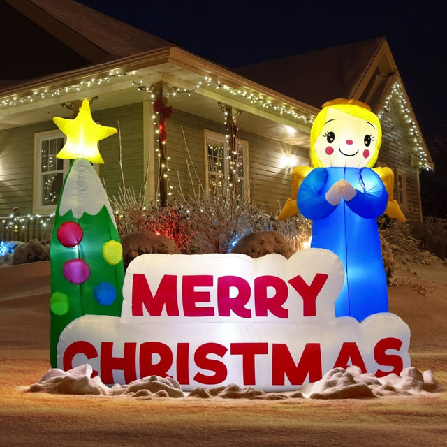 6' Ft Long Good Tidings Holiday Inflatable | PopFun