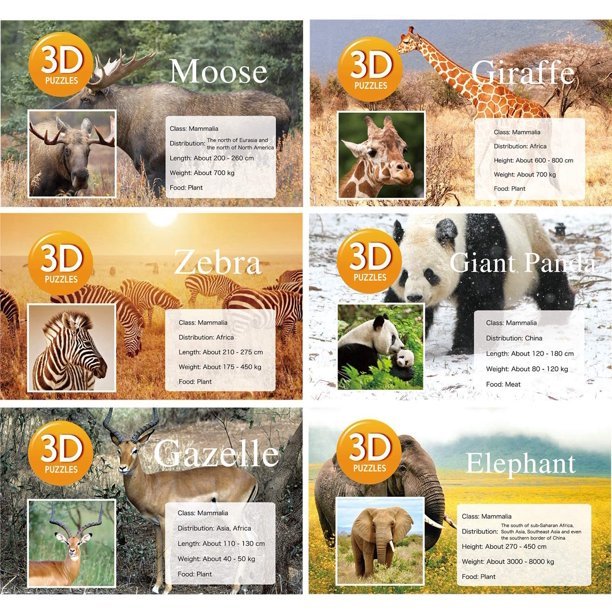 6 Pcs Wild Animal Building Blocks | PopFun