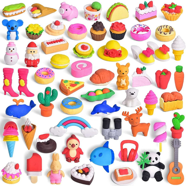 60 PCs Cute 3D Puzzle Erasers for Kids | PopFun