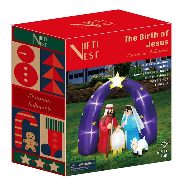 6.5 FT Christmas Inflatable Birth of Jesus - PopFun