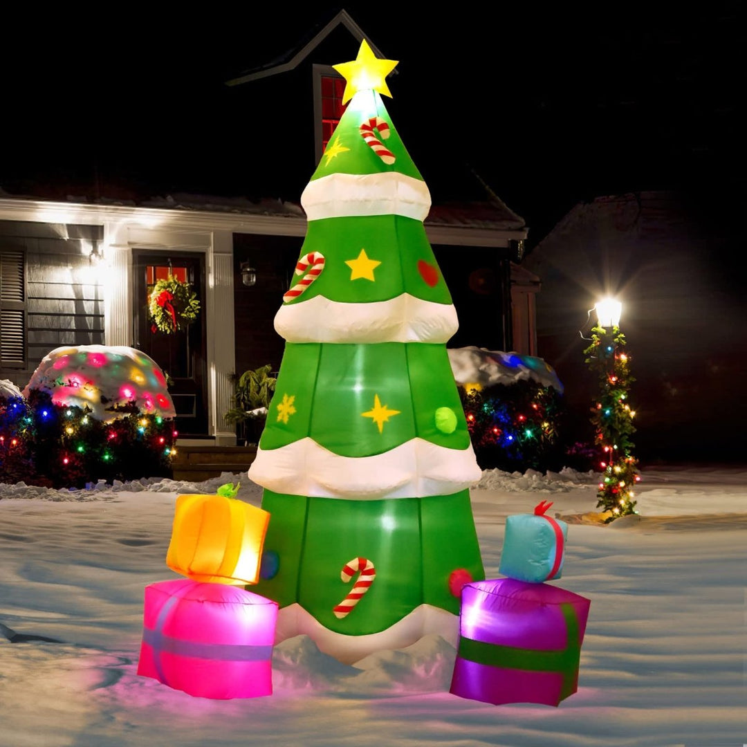 Present Toy Inflatable 8' Ft Snowy Evergreen Holiday Inflatable l Fun Little Toys – funlittletoys