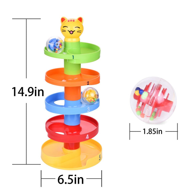 9-Layer Tower Ramp Cat Ball Drop Tower - PopFun