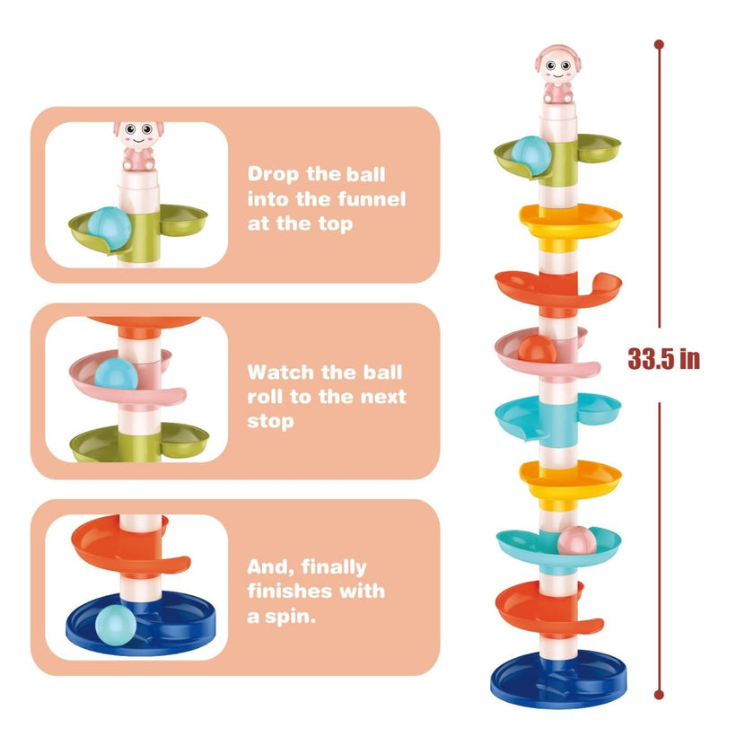 9-Tier Tower Ball Drop Toy for Toddler l Fun Little Toys – funlittletoys