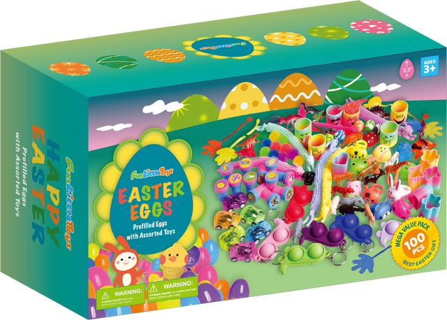 Prefilled Easter Eggs with Party Favor Toys 100pcs