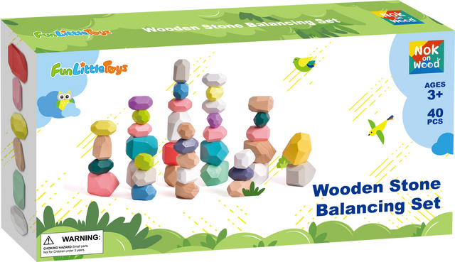 Wooden Stone Balancing Set for Kids