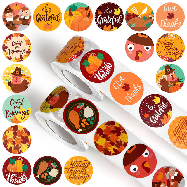 Thanksgiving Sticker Roll Collection 1000 Pcs