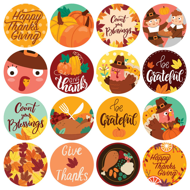 Thanksgiving Sticker Roll Collection 1000 Pcs