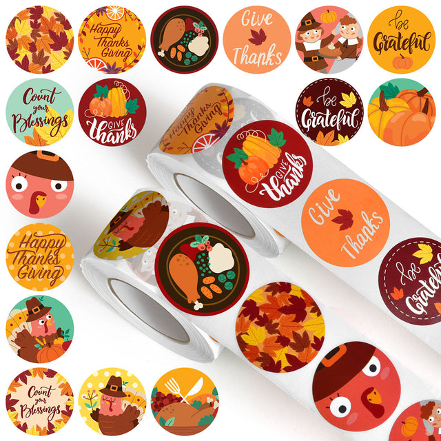 Thanksgiving Sticker Roll Collection 1000 Pcs