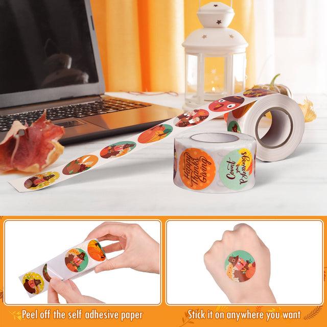 Thanksgiving Sticker Roll Collection 1000 Pcs