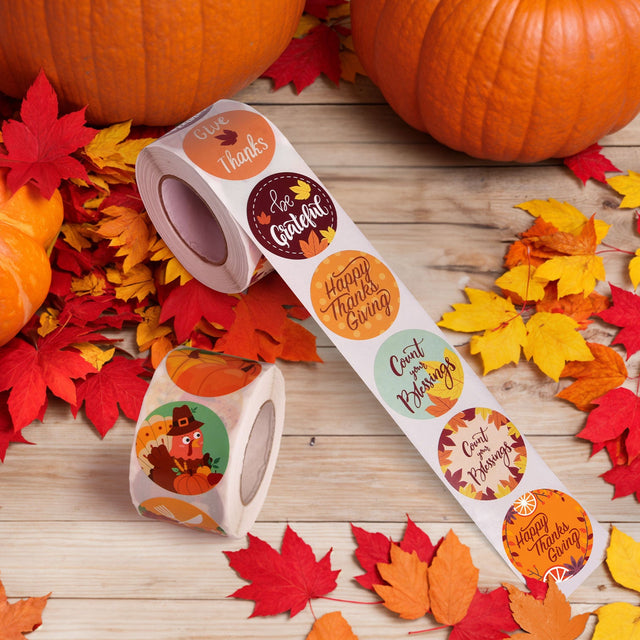 Thanksgiving Sticker Roll Collection 1000 Pcs