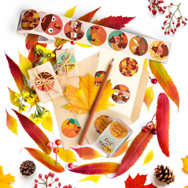 Thanksgiving Sticker Roll Collection 1000 Pcs