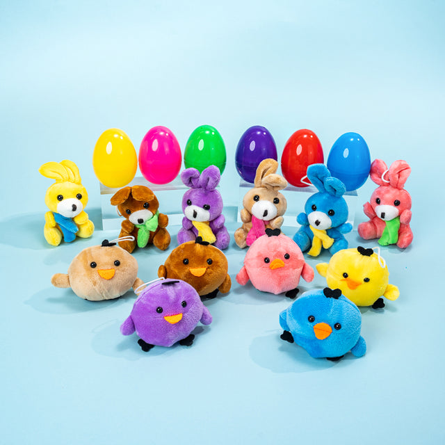Easter Egg Prefilled With Bunny and Chick Plushies
