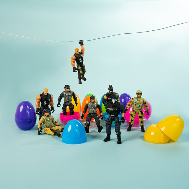 12Pcs Easter Eggs Prefilled with Army Men - Wholesale