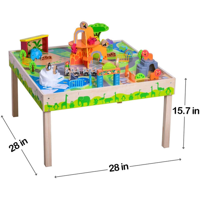 Wooden All-in-One Zoo Play Table | PopFun