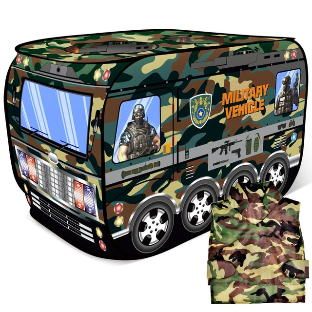 Army Pop-Up Play Tent with Vest - Wholesale - PopFun
