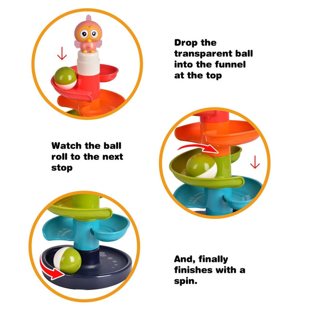 Ball Drop and Roll Tower for Toddlers - PopFun