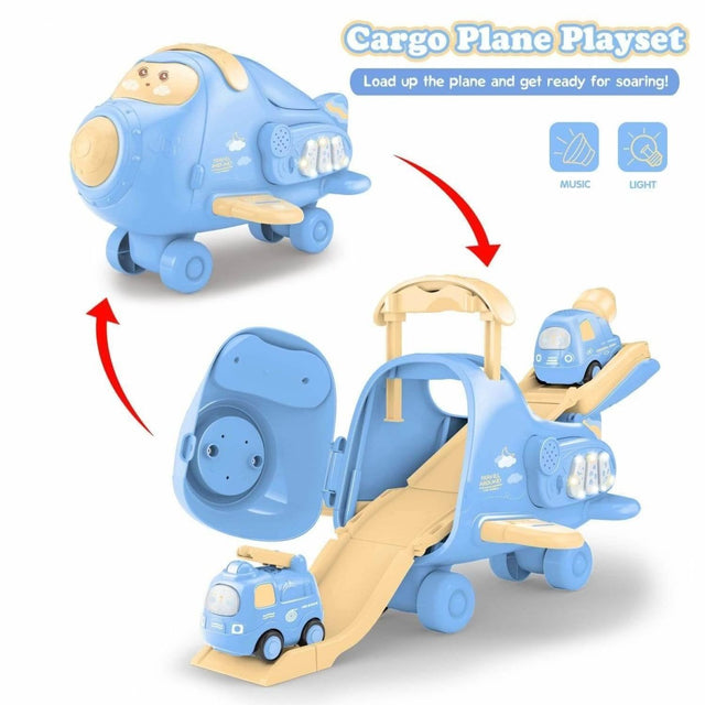 Blue Cargo Airplane Playset - PopFun