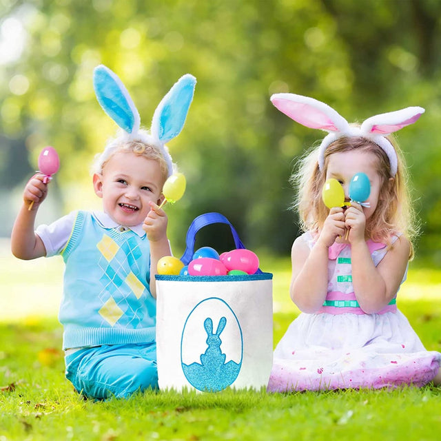 Blue Easter Bunny Basket | PopFun