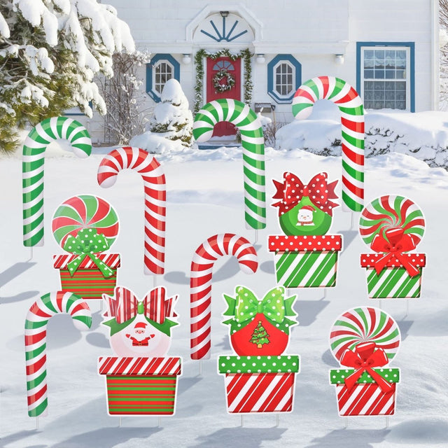 Christmas Candy Garden Yard Signs - PopFun