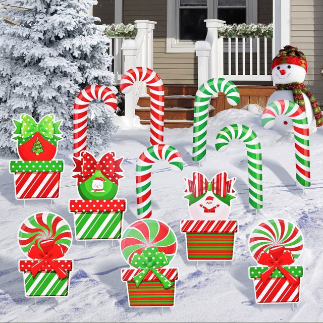 Christmas Candy Garden Yard Signs - PopFun