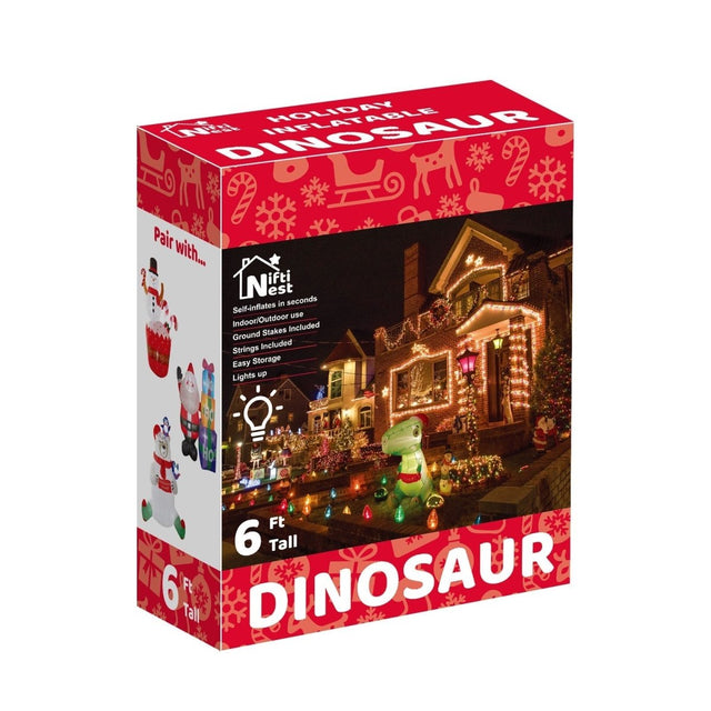 Christmas Dinosaur Holiday Inflatable-wholesale | PopFun
