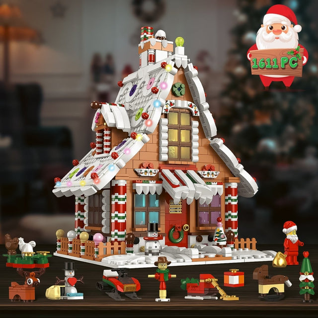 Christmas Gingerbread House Building Blocks - PopFun