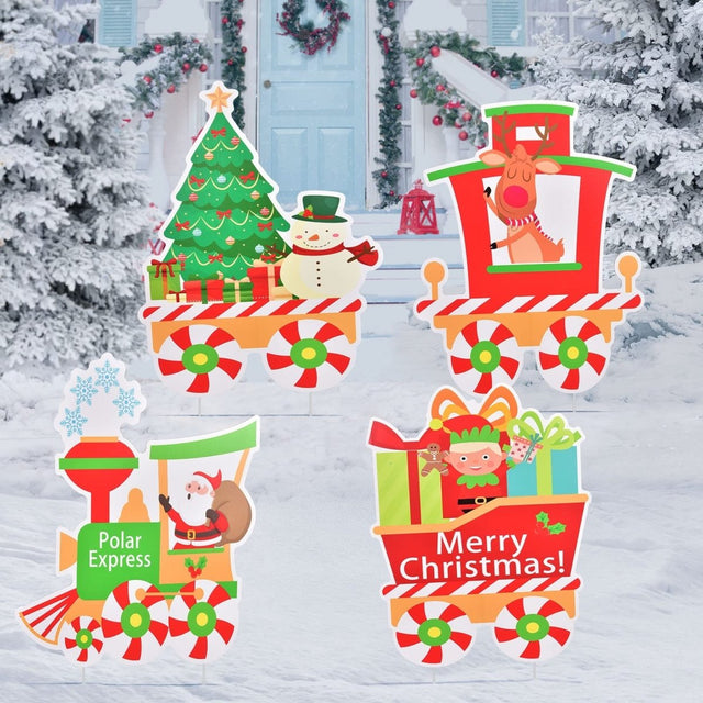 Christmas Train Set Yard Signs - PopFun