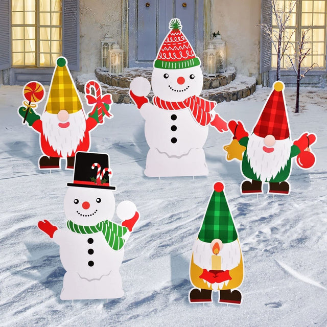 Christmas Yard Sign Stakes 5 Pcs - PopFun