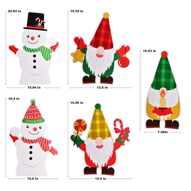 Christmas Yard Sign Stakes 5 Pcs - PopFun