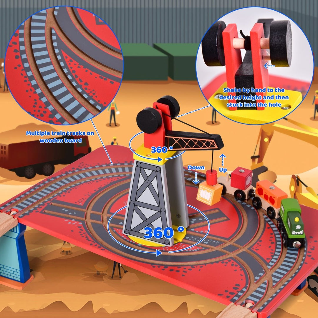 City Track Wooden Train Toy Set | Fun Little Toys – funlittletoys