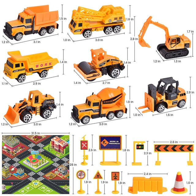 Construction Vehicles Playmat Set - PopFun