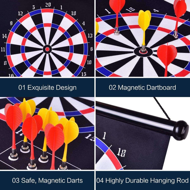 Double Sided Magnetic Dart Board for Kids - PopFun