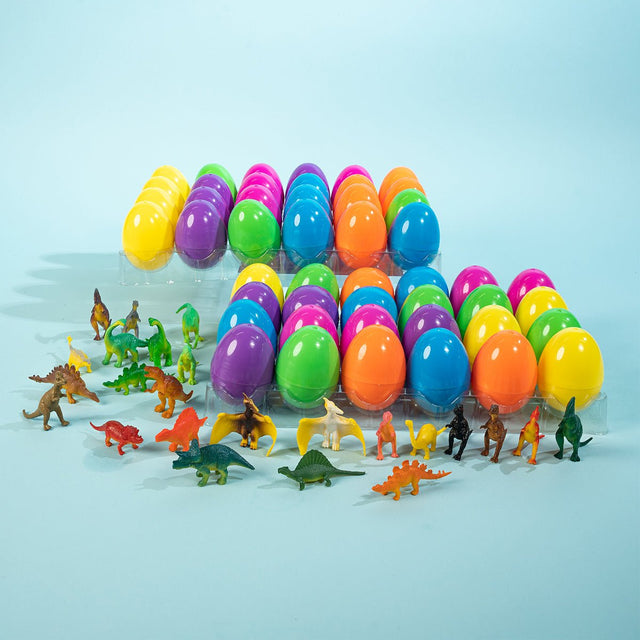 Easter Eggs Prefilled with Dinosaur Toys 48 Pcs- Wholesale - PopFun