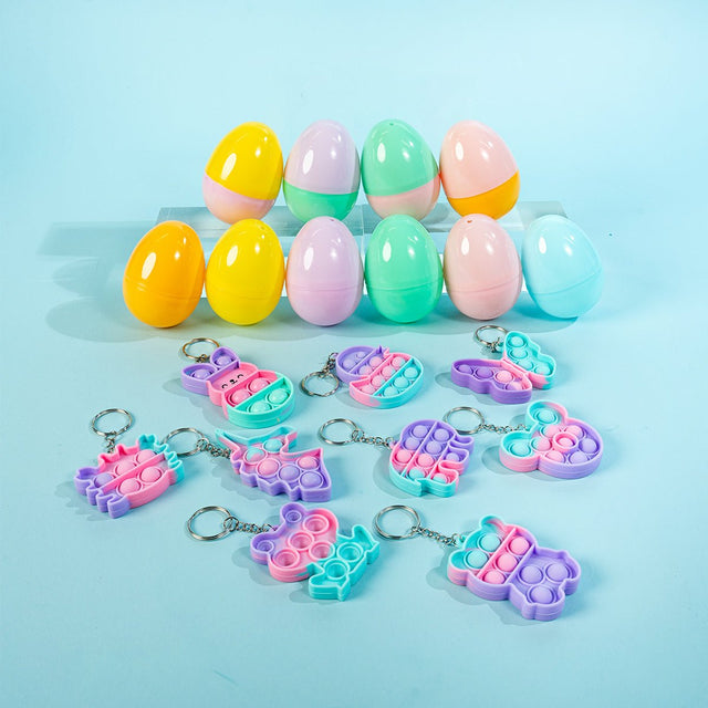 Easter Eggs with Fidget Pop Keychain 18 Pcs - Wholesale - PopFun