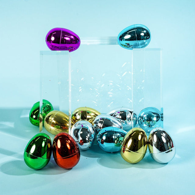 Fillable Metallic Easter Eggs 48 Pcs - PopFun