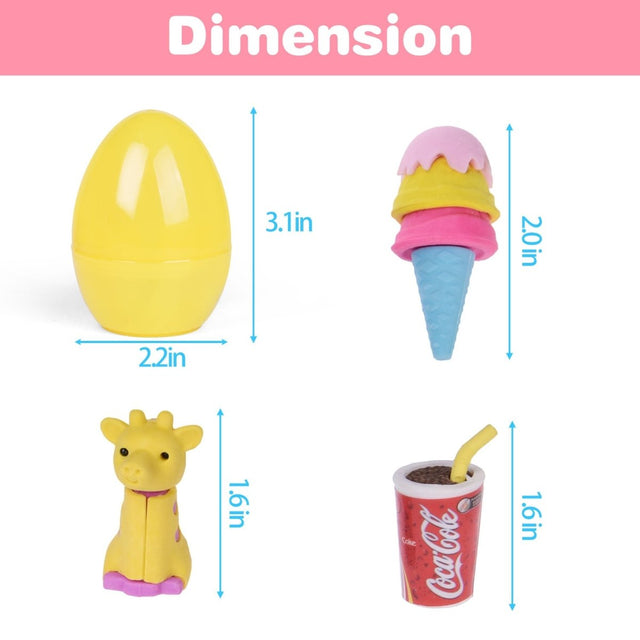 Food & Animal Erasers in Easter Eggs - PopFun