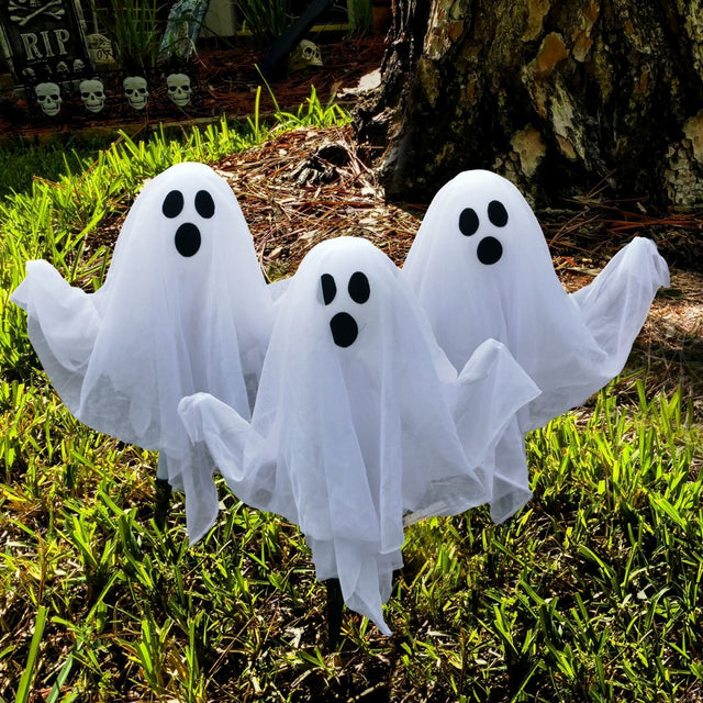 Halloween Lawn Ghosts Yard Stakes - PopFun