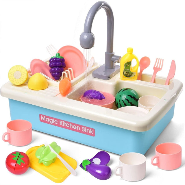 Kid Pretend Play Sink Kitchen Toy Set - PopFun