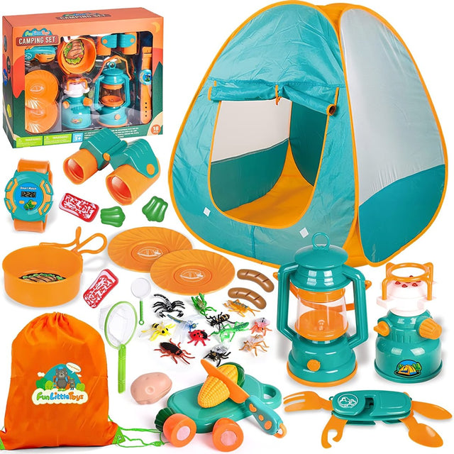 Kids Camping Play Tent, 35 PCS with Accessories - PopFun