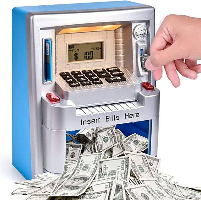 Realistic ATM Piggy Bank Pretend Play Set - PopFun